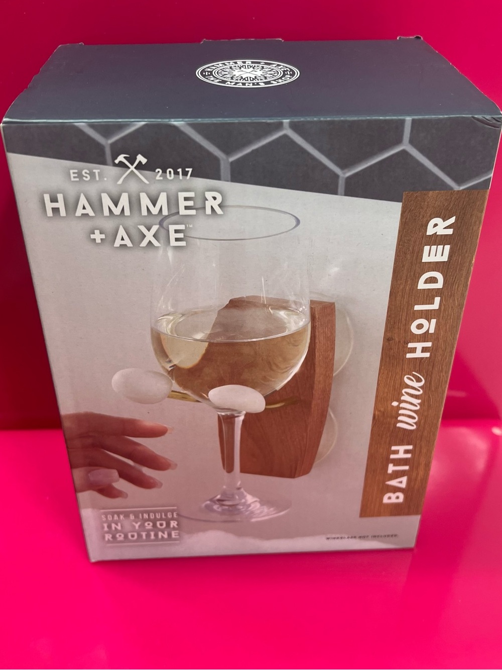 Hammer + Axe Bath Wine Holder NIB
